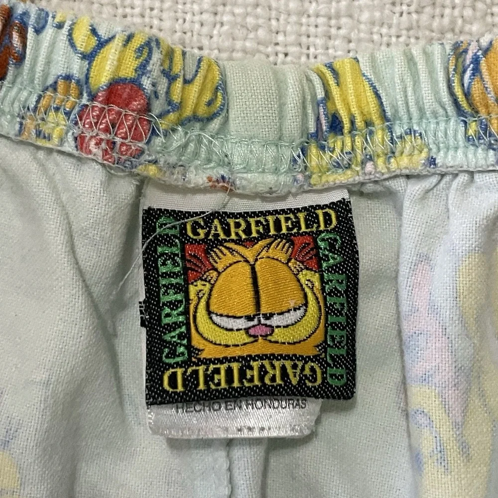Vintage‎ Garfield Comic Strip Cat Odie Dog PAJAMA Pants 1990s RARE Adult Large